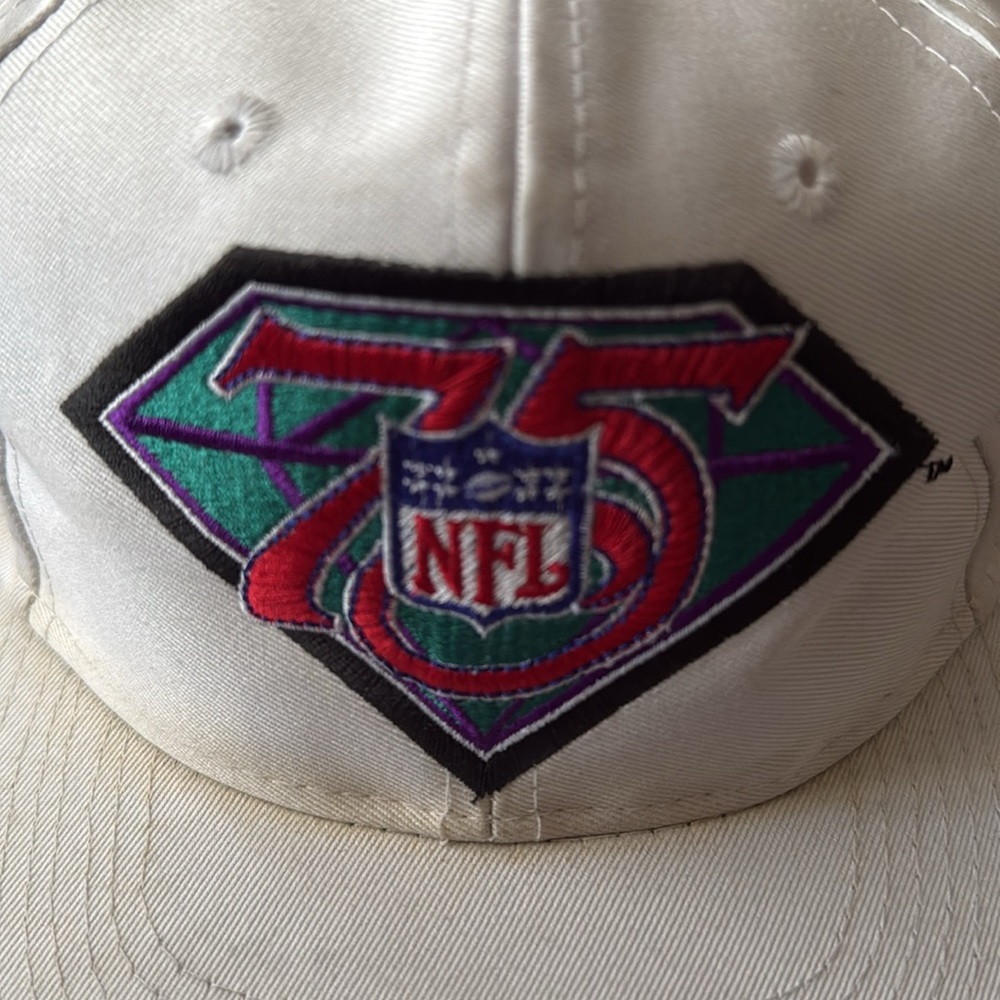 Vintage NFL Super Bowl 75 Philadelphia Eagles diamond White SnapBack OS Rare - Picture 2 of 8